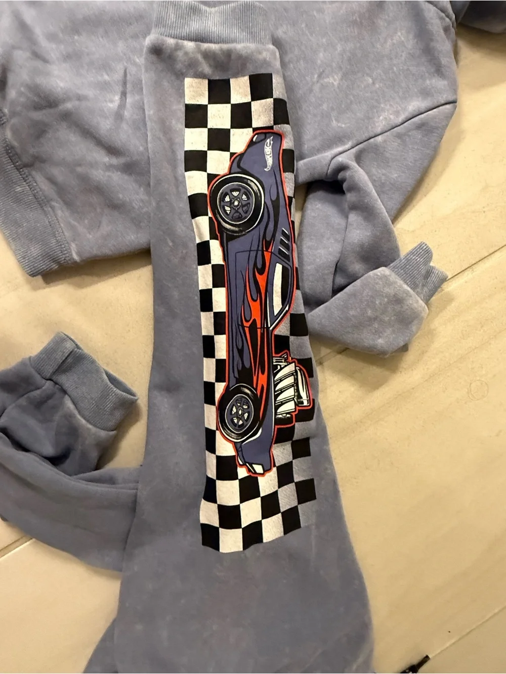 Hot Wheels 2 Piece Hoodie & Jogger Set Size 4T Blue Matching Outfit - Picture 5 of 6